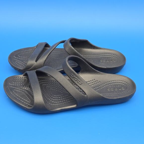 CROCS Shoes - Crocs Sandals Women's Kadee II Strappy Slip-on Black Size 9 Comfort Shoe New